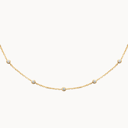 Crystal Solitaire Necklace gold plated merci maman