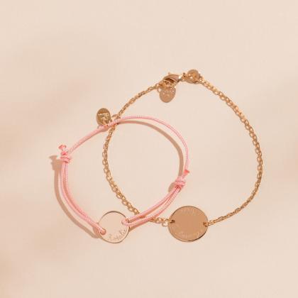 Set di braccialetti personalizzati per madre e figlia placcato oro merci maman