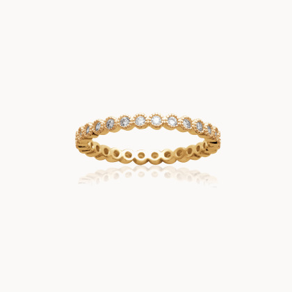 Crystal Eternity Band Ring gold plated merci maman