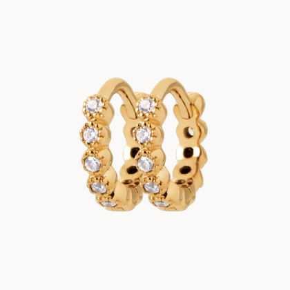 Crystal Eternity Mini Hoop Earrings gold plated merci maman