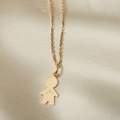 Personalized 9 Carat Gold Boy Necklace merci maman