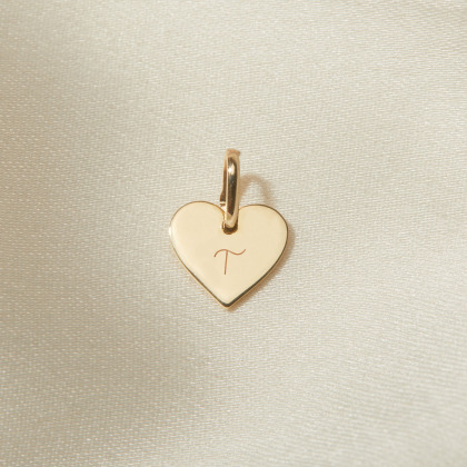 Personalized 9 Carat Gold Mini Heart Charm merci maman