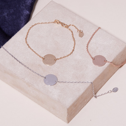 Bracelet personnalisé Zodiaque sur chaîne gold plated merci maman