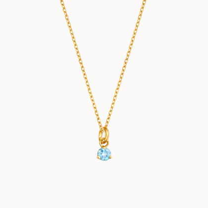 Collier Pierre de naissance 9 carats Or fin 9 carats Merci Maman