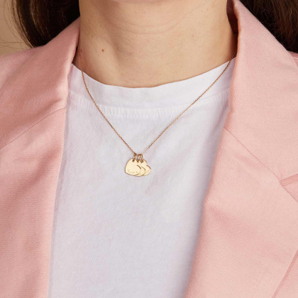 Collar personalizado corazón con nombre en oro de 9 kilates merci maman