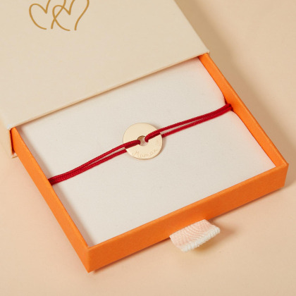 Bracciale personalizzato con Disco Aperto in oro 9 carati merci maman