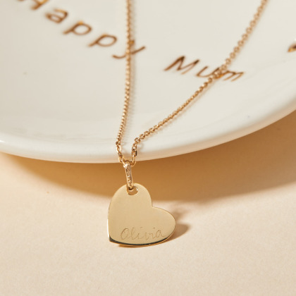 Ciondolo personalizzato Cuore in oro 9 carati merci maman