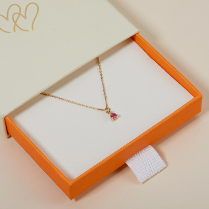 9 Carat Gold Birthstone Necklace Solid Gold Merci Maman