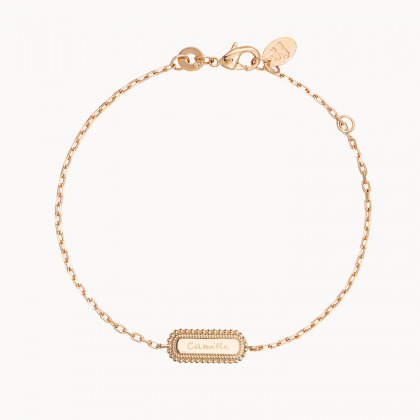 personalised beaded identity chain bracelet gold plated merci maman