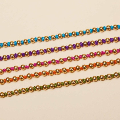 Bracelet Coloré Perles en acier doré merci maman