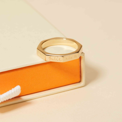 Personalisierter Ring zur Geburt vergoldet merci maman