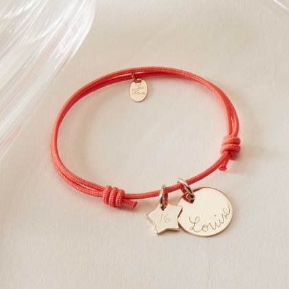 Pulsera personalizada Cumpleaños baño de oro merci maman