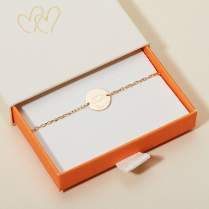 Pulsera personalizada de cadena con medalla Merci Maman x Mellipou