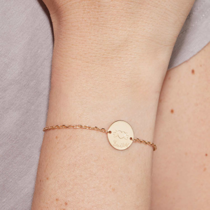 Pulsera personalizada de cadena con medalla Merci Maman x Mellipou