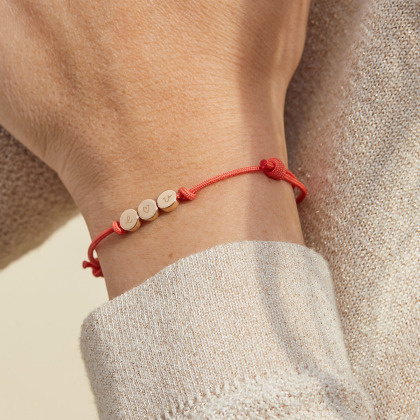 Créez un Bracelet Charm Perles personnalisé plaqué or merci maman