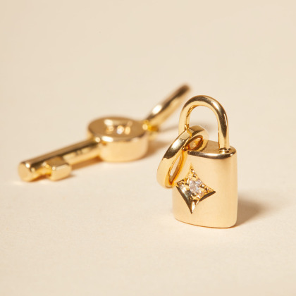 Collier personnalisé Cadenas & Clé Merci Maman