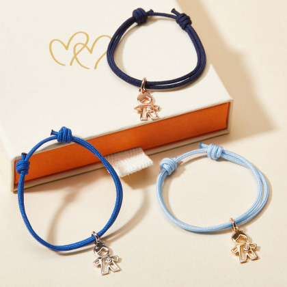 Mini Kristall Jungen Armband für Kinder vergoldet merci maman