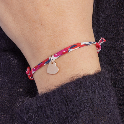 Bracciale personalizzato Cuore Liberty per bambini placcato in oro merci maman