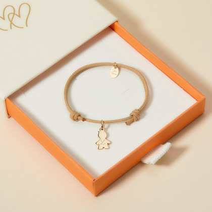 Pulsera personalizada con mini charm Niño  Baño de oro merci maman