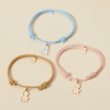 Bracciale personalizzato con mini charm Bambino placcato oro  argento placcato oro rosa merci maman