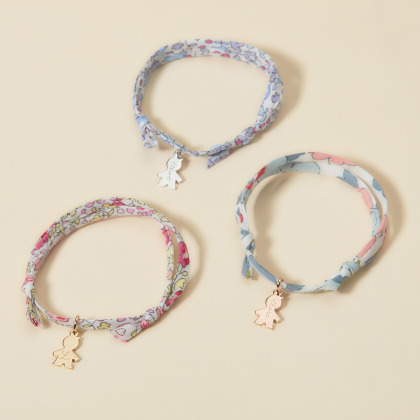 Bracelet personnalisé Mini Garçon Liberty pour enfant plaqué or argent 925 merci maman