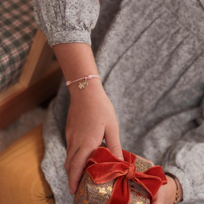 Pulsera personalizada con mini charm Niña baño de oro merci maman