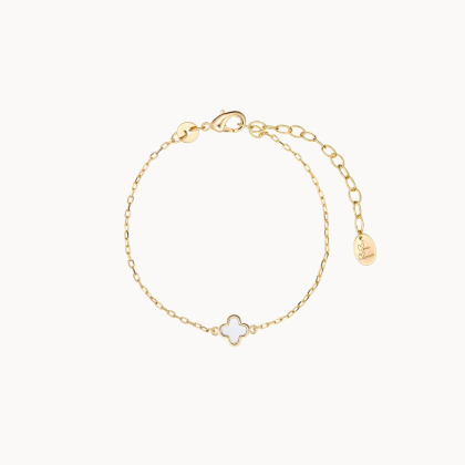 Bracelet personnalisé Croix Romane Nacre sur chaîne pour Enfant doré à l'or fin Merci Maman