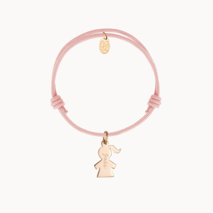 Pulsera personalizada con mini charm Niña baño de oro merci maman