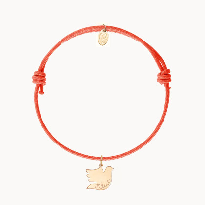 Bracelet Colombe personnalisé plaqué or merci maman