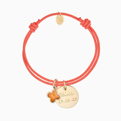 Personalised Clover Cross Birthstone Bracelet Gold Plated Merci Maman