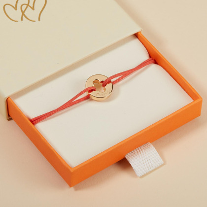 Bracciale Personalizzato croce a trifoglio Unity Placcato in oro Merci Maman