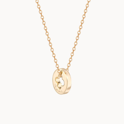 Collana Personalizzata Croce a trifoglio Unity con Nome Placcato in oro Merci Maman