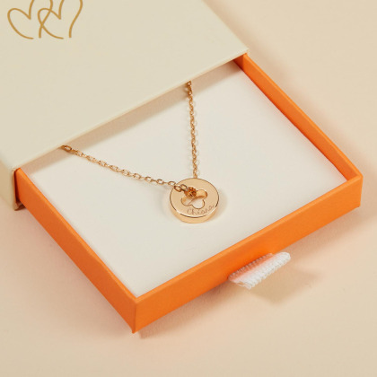 Personalised Clover Cross Unity Name Necklace Gold Plated Merci Maman