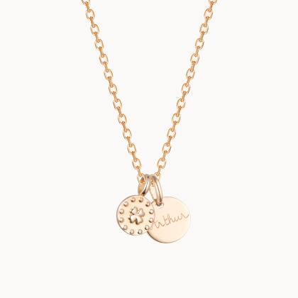 Collana personalizata con trifoglio placcato in oro merci maman