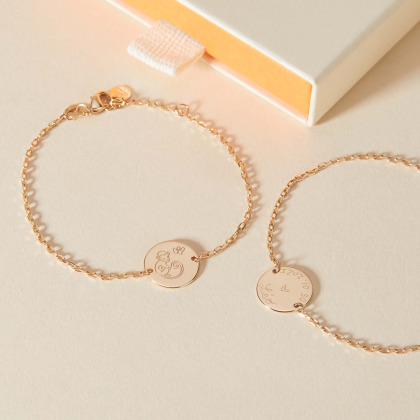 Personalised Animal Chinese Zodiac Chain Bracelet gold plated merci maman