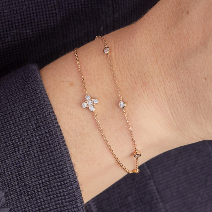 Crystal Clover Chain Bracelet