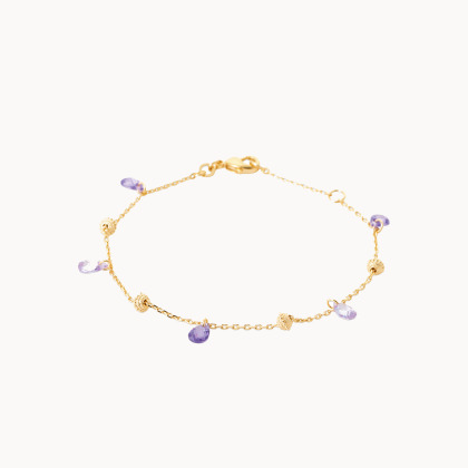 Crystal Drop Bracelet gold plated merci maman