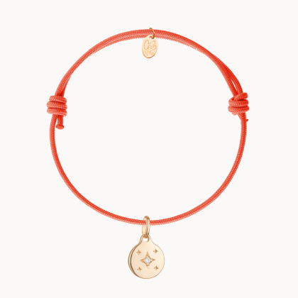 Pulsera personalizada con mini estrella de cristal baño de oro merci maman