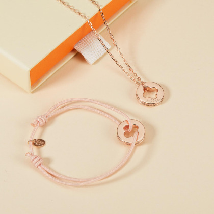 Personalisiertes Kristall Klee Kreuz Unity Armband vergoldet  Merci Maman