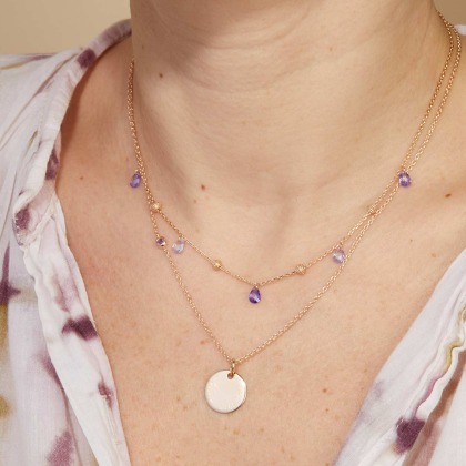 Collana con goccia Cristallo gold plated merci maman