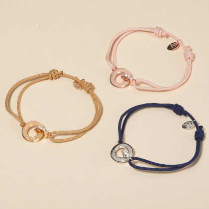 Bracciale con Cristallo Intrecciato Personalizzato Plaqué Or Merci Maman