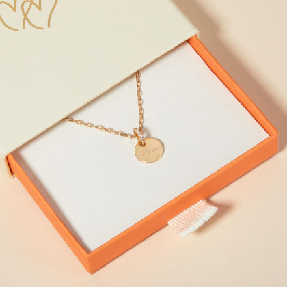 Collana con Nome e Cristallo Personalizzata Placcato in oro Merci Maman