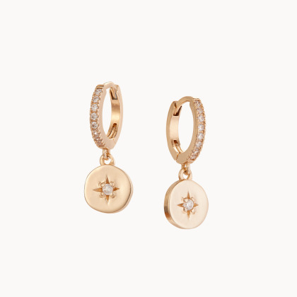 Mini Crystal Star Earrings gold plated merci maman