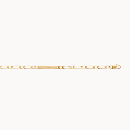 Bracciale personalizzato con maglia groumette placcato in oro merci maman