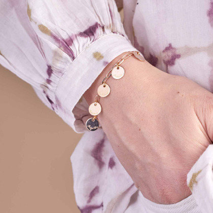 Bracelet Chaîne Fine Love Links Personnalisé plaqué or merci maman