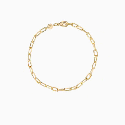 Cadena fina de pulsera Love Links baño de oro merci maman