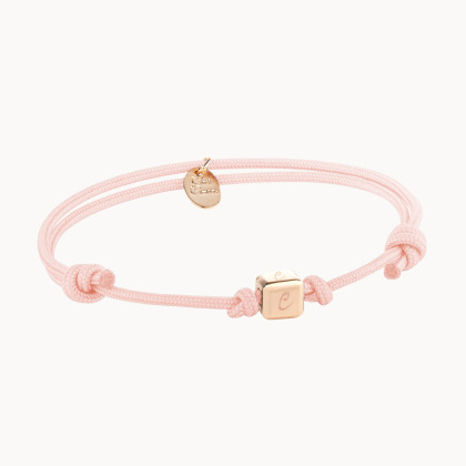 Bracciale personalizzato Cubo per Bambini placcato in oro merci maman