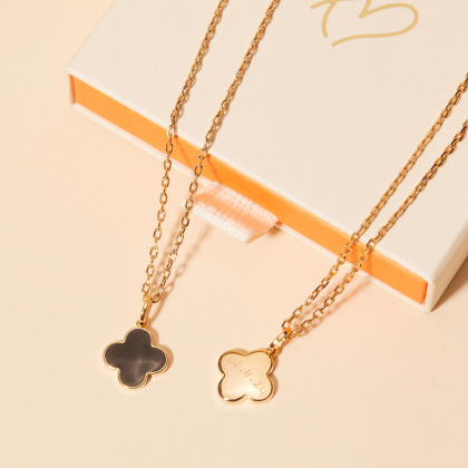 Collier Personnalisé Croix Romane en Émail plaqué or merci maman
