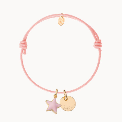 Bracelet personnalisé Étoile en Émail plaqué or merci maman