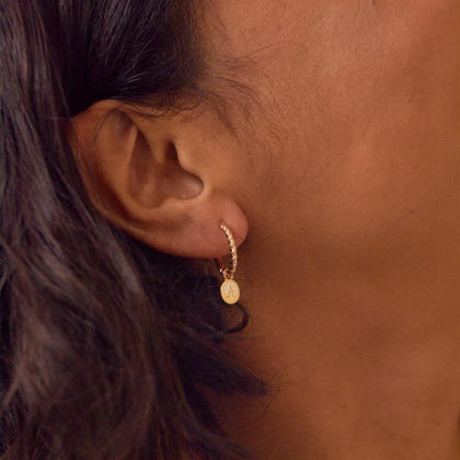 personalised entwined hoop earrings gold plated merci maman